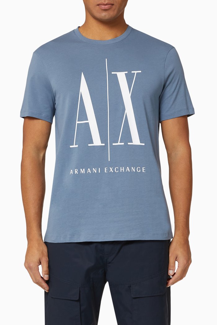 

A|X Cotton Crewneck T-Shirt, Blue