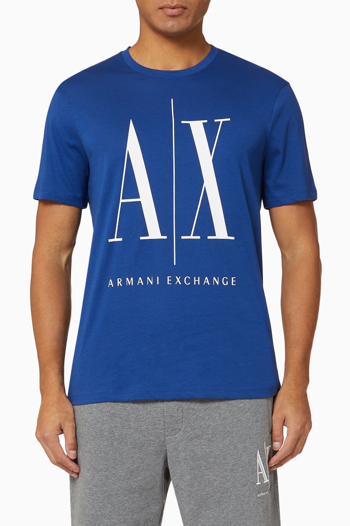 

A|X Cotton Crewneck T-Shirt, Blue