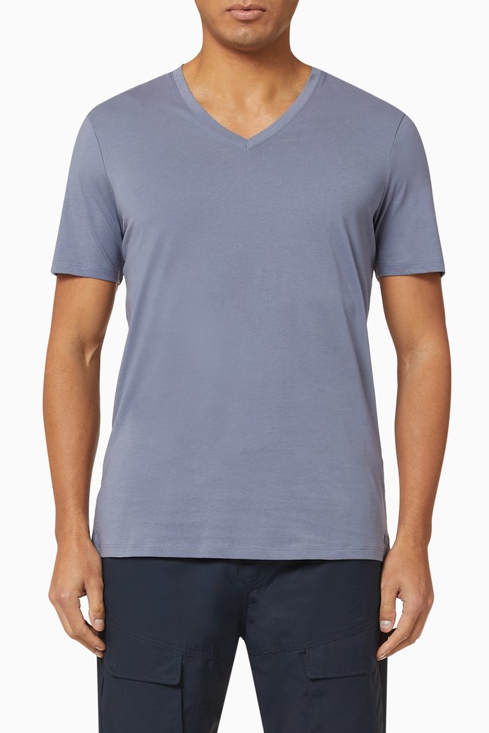 

Pima Cotton V-neck T-shirt, Grey