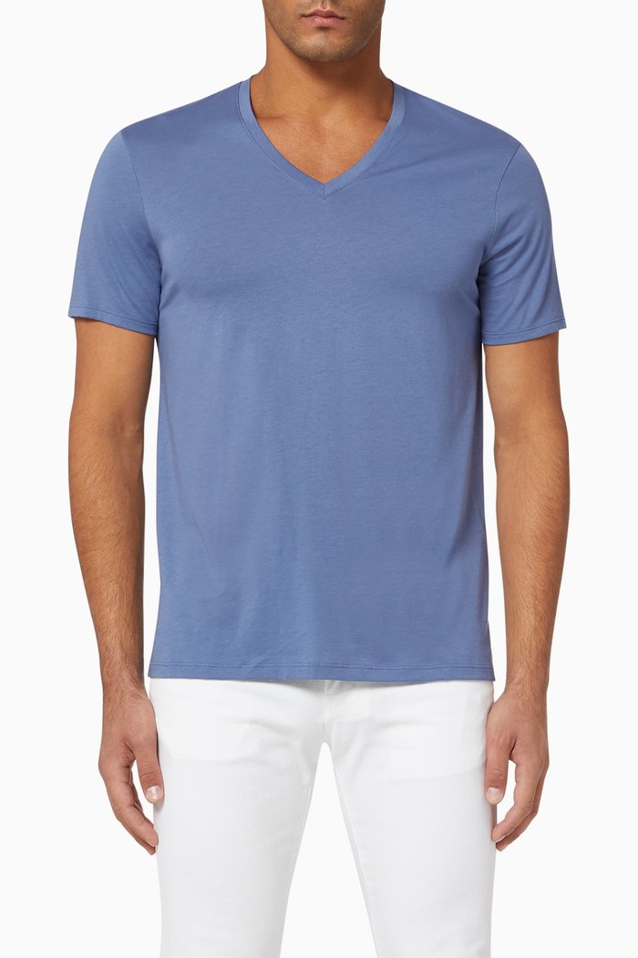 

Pima Cotton V-Neck T-Shirt, Blue