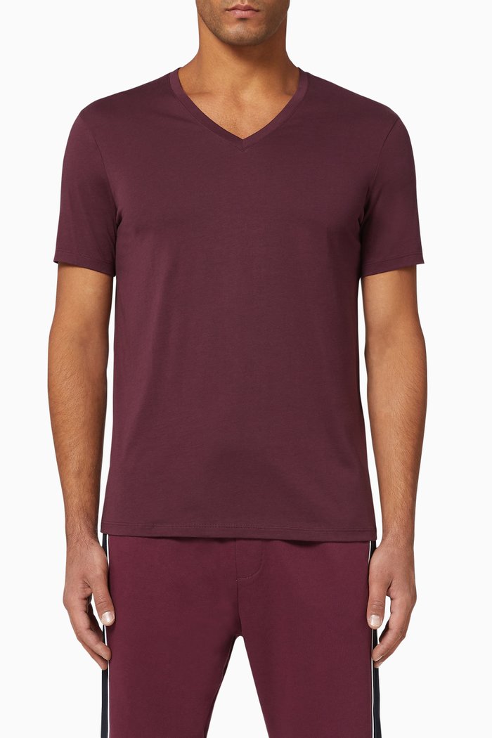 

Pima Cotton V-Neck T-Shirt, Red