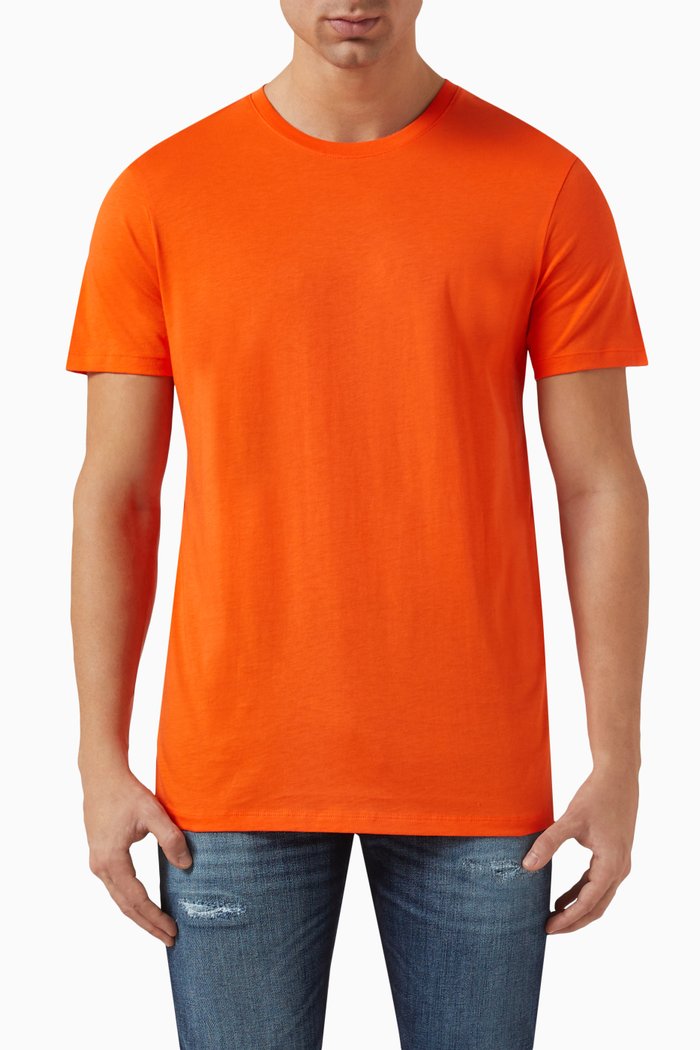 

Slim-fit T-shirt in Cotton, Orange