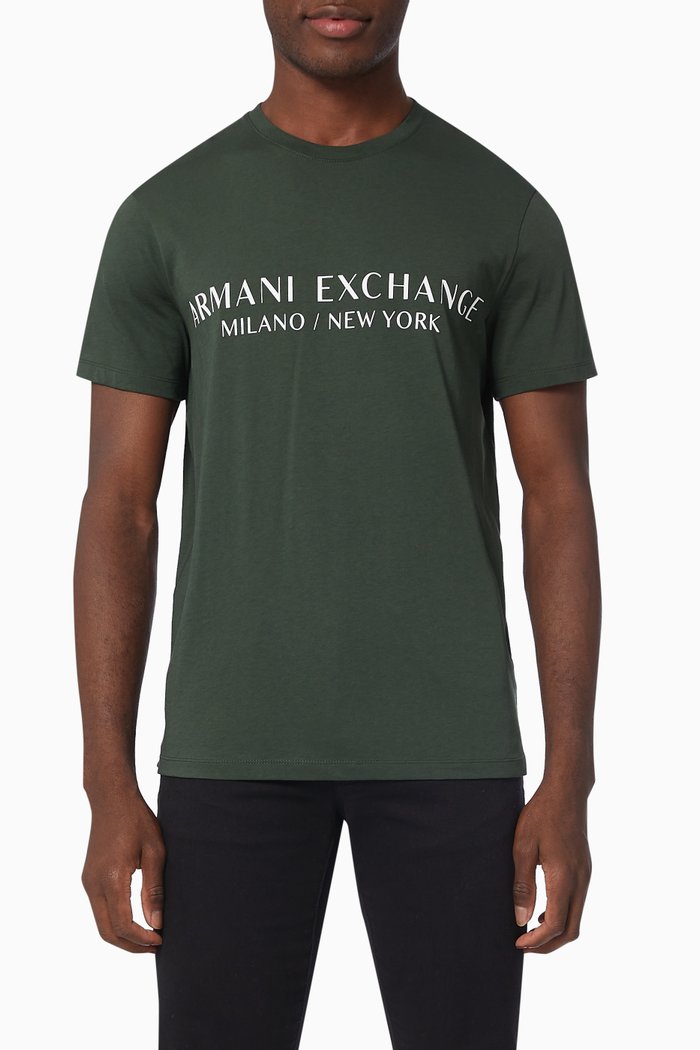 Logo T-shirt in Jersey, Green