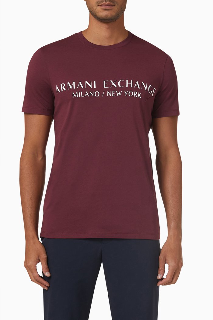 

Logo T-shirt in Cotton, Burgundy