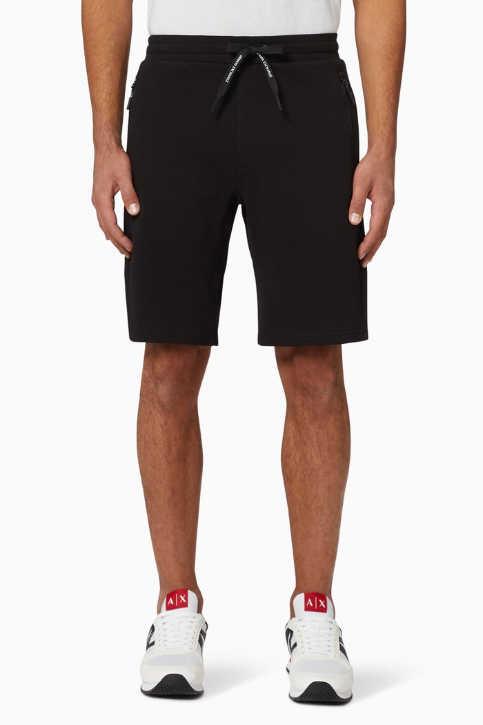 

Logo Cotton Bermuda Shorts, Black