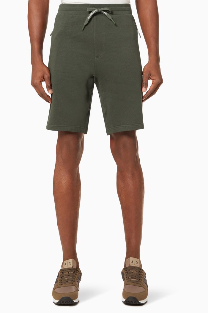 

Logo Cotton Bermuda Shorts, Green