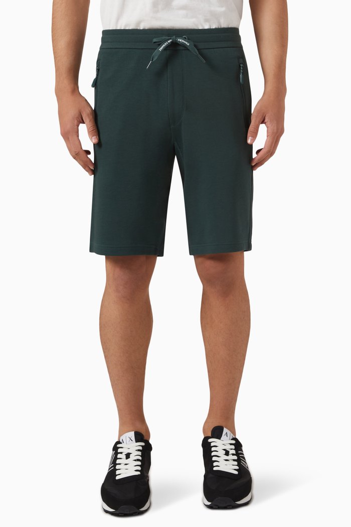 Logo Shorts in Cotton, Green