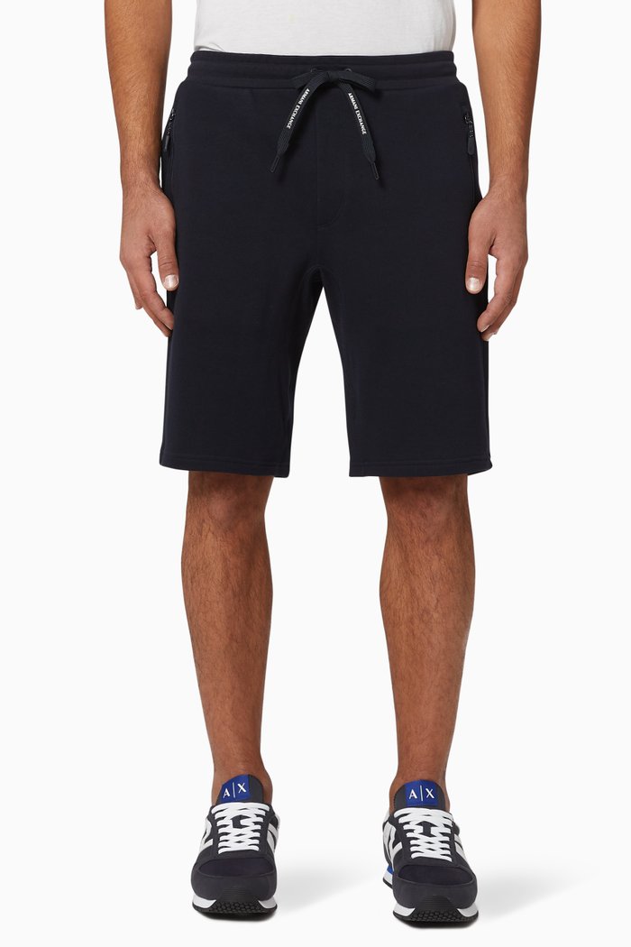 Logo Cotton Bermuda Shorts, Blue