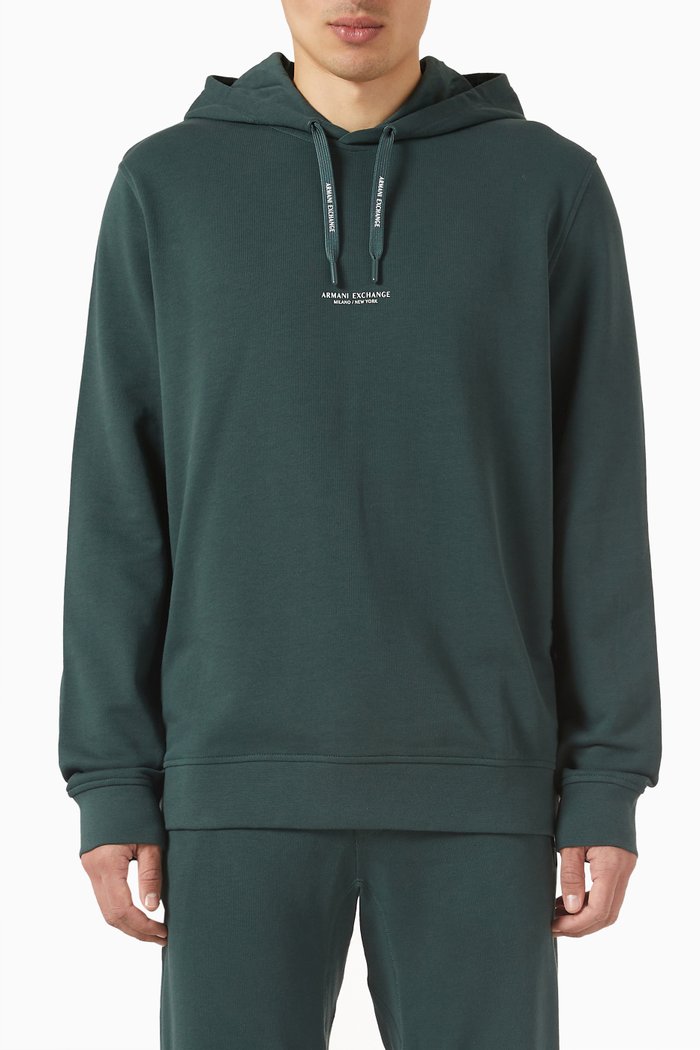 

Logo Hoodie in Cotton, Green