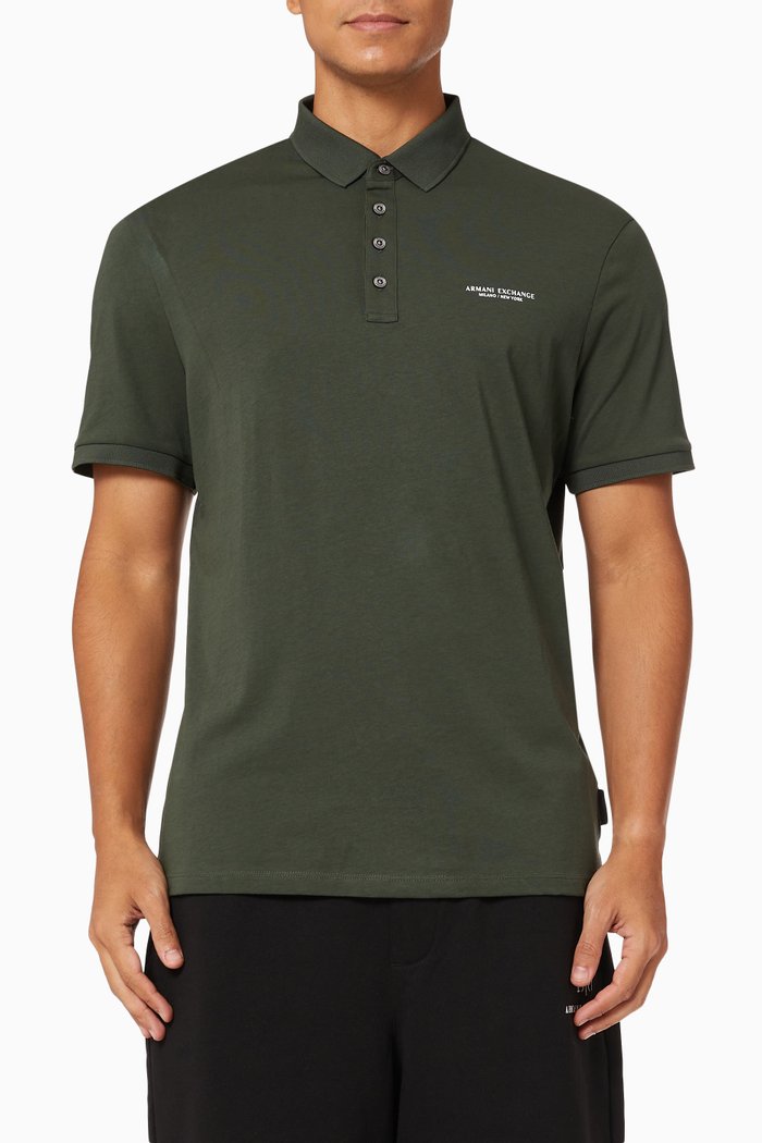 

Clean Logo Polo in Jersey, Green