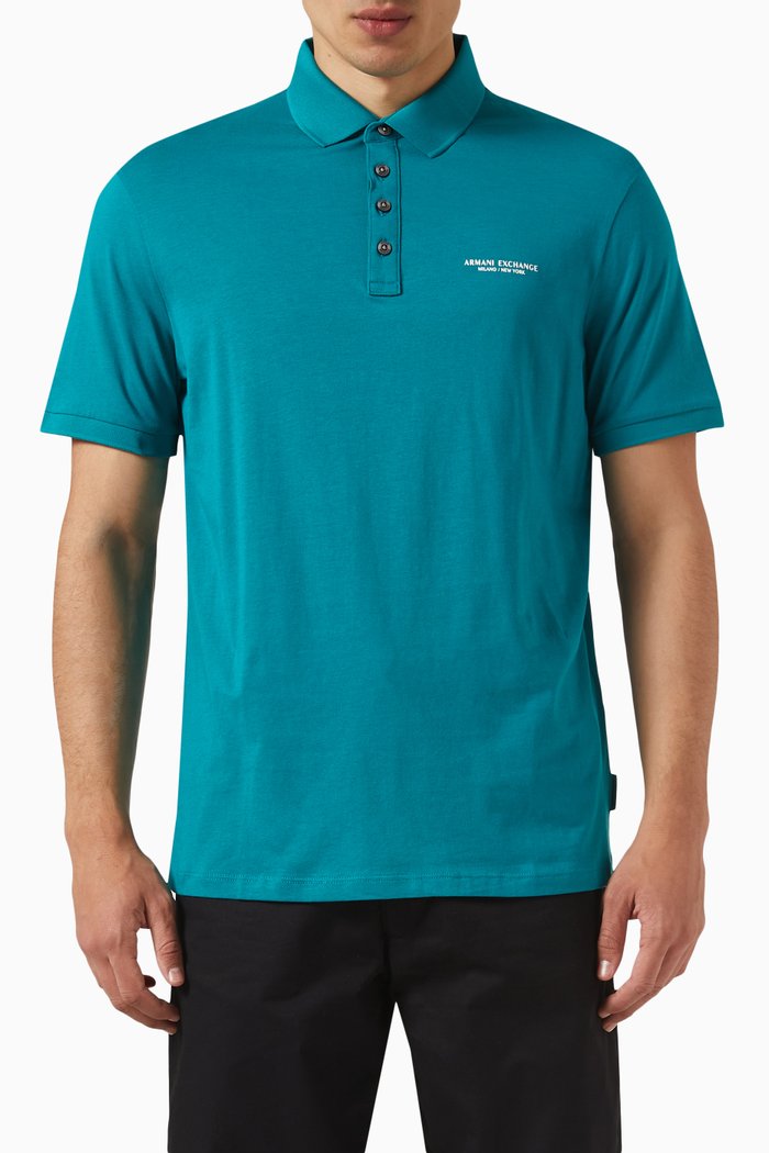 

Logo Polo Shirt in Cotton, Green