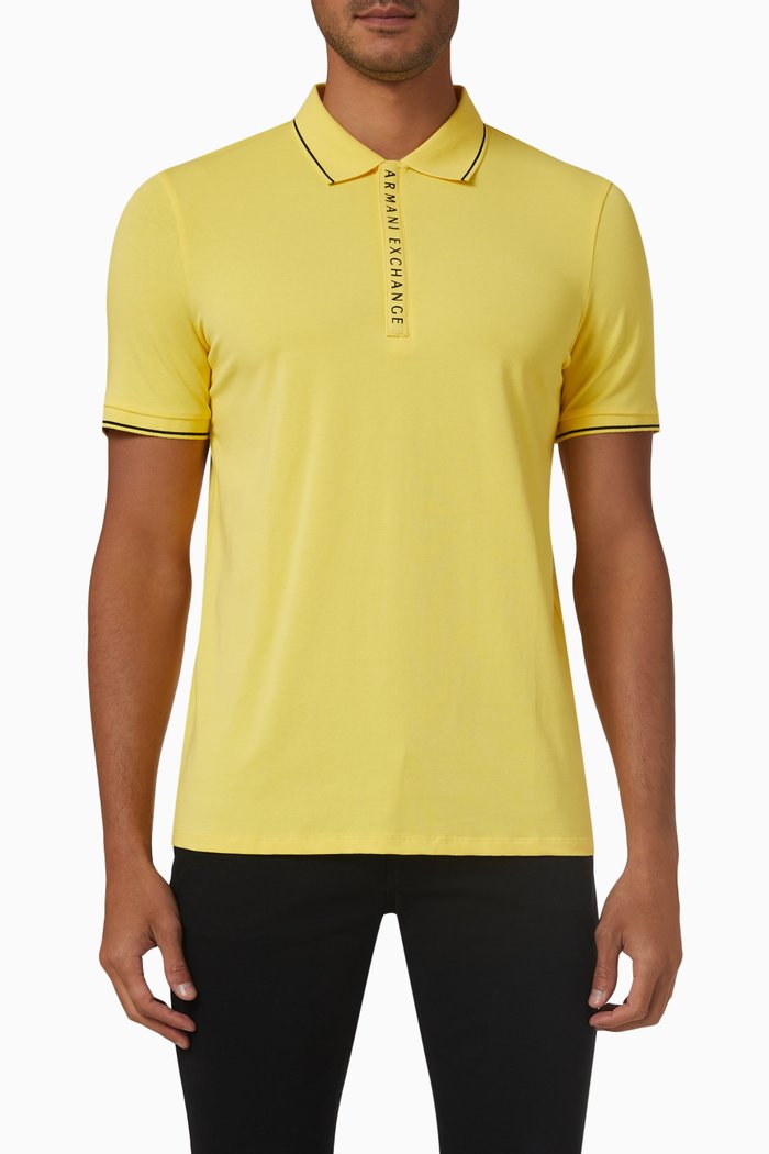 

AX Logo Polo Shirt in Cotton-blend, Yellow