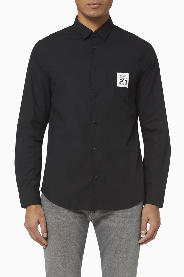 

Icon Period Cotton Poplin Shirt, Black