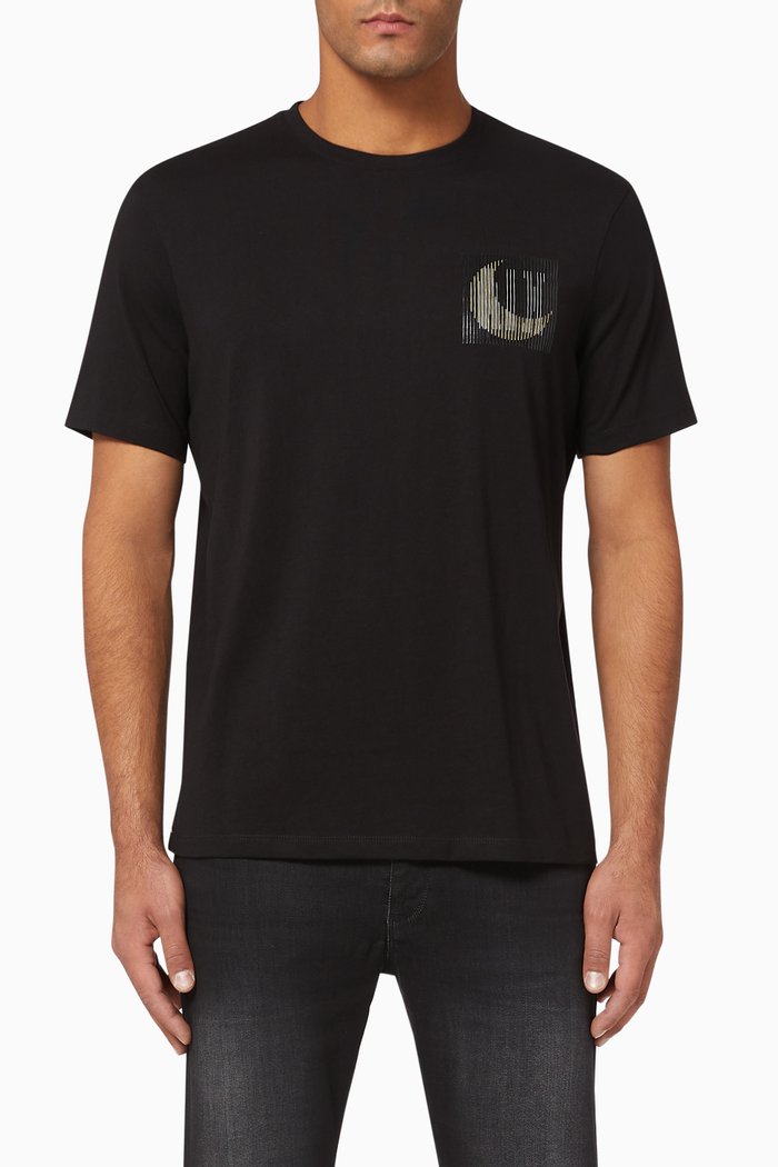 

Logo Moon Cotton T-Shirt, Black
