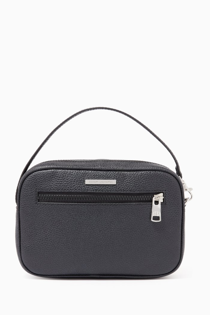 

Travel Beauty Bag in Leather, Black
