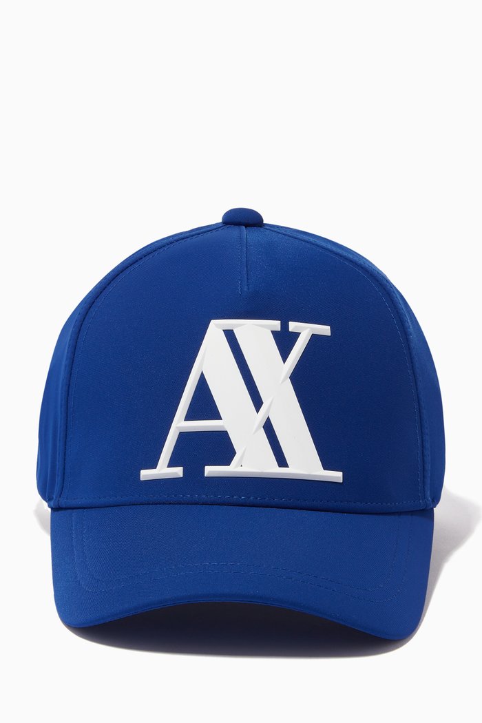 

Rubber AX Baseball Cap in Cotton, Blue