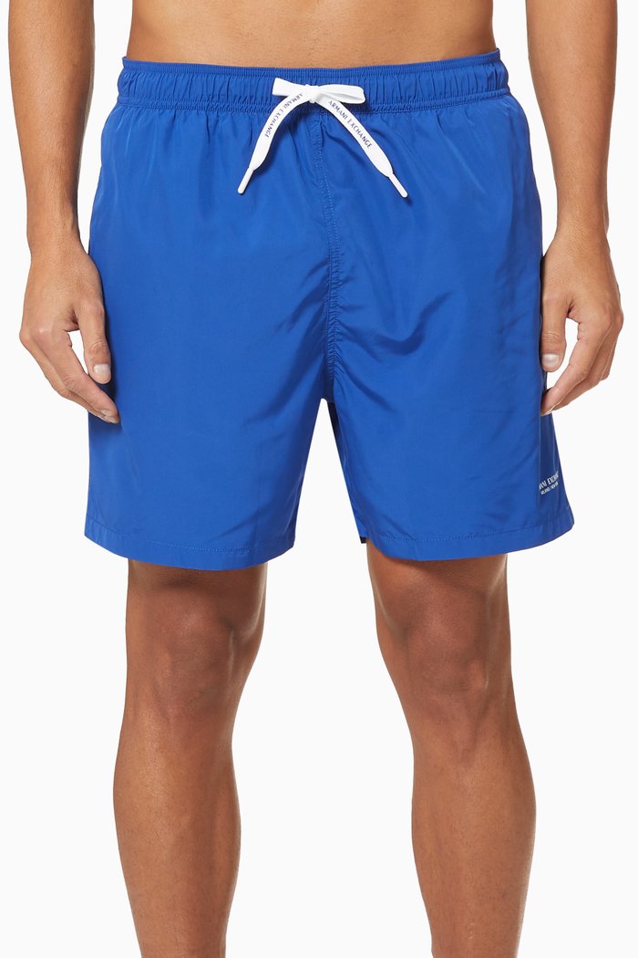 

Logo Boxer Swim Shorts, Blue
