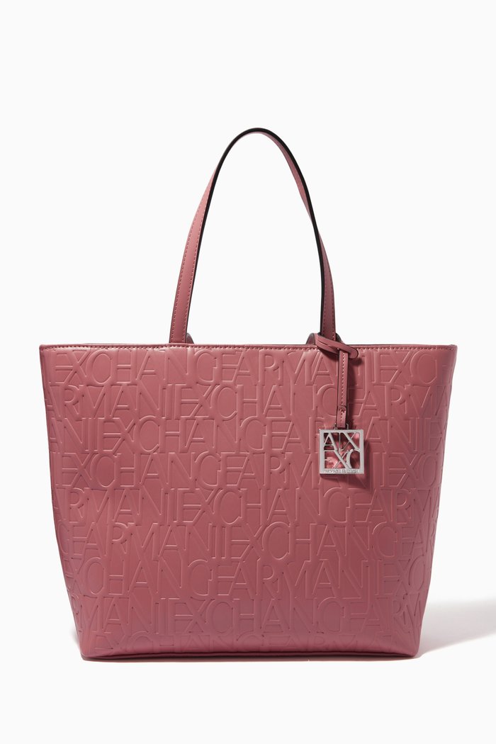 

Logo Embossed Shopper, Red