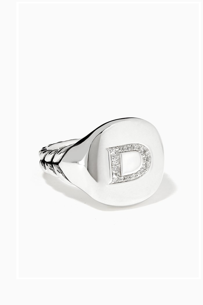

Cable Collectibles® Initial Diamond Pinky Ring, Silver