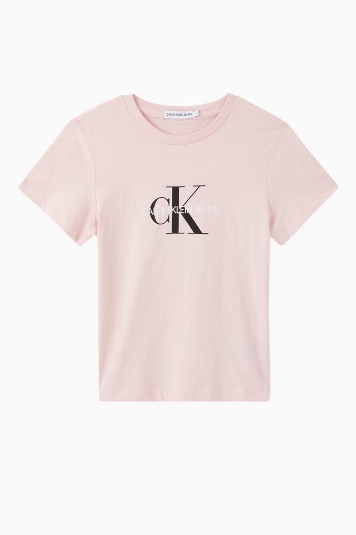

Monogram Logo Organic Cotton T-Shirt, Pink