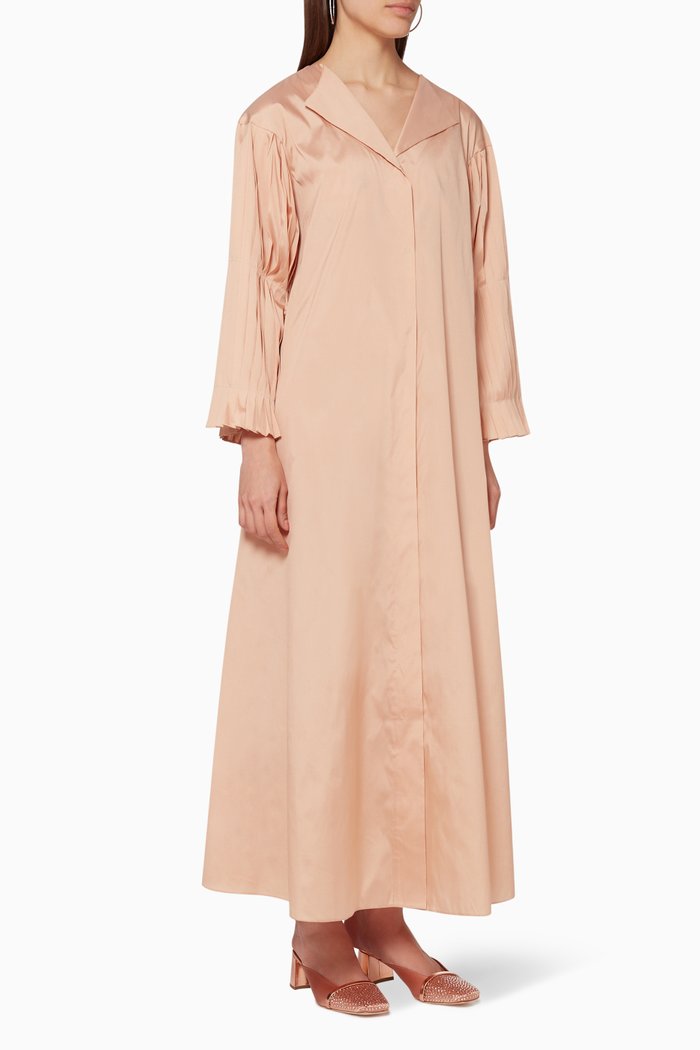 

Pleated Sleeve Shirt Dress, Pink