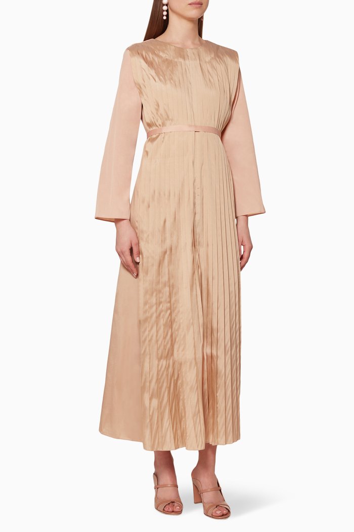 

Reversible Colour-Block Pleated Dress, Pink