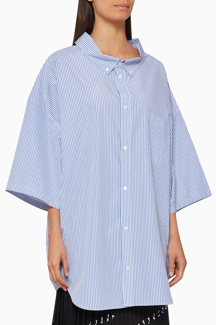 

Cocoon Swing Cotton Shirt, Blue