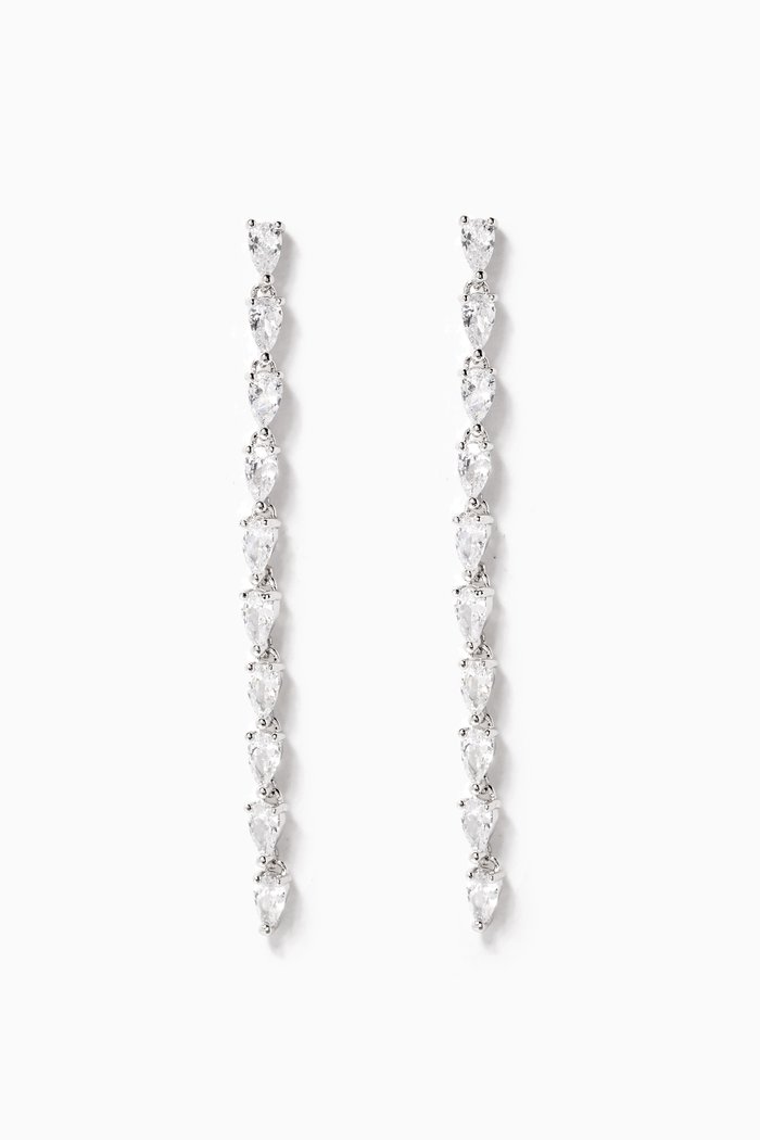 

Marquis Zirconia Drop Earrings, Silver