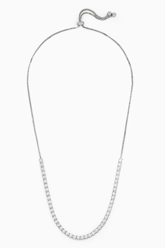 

Solitaire Choker Necklace, Silver