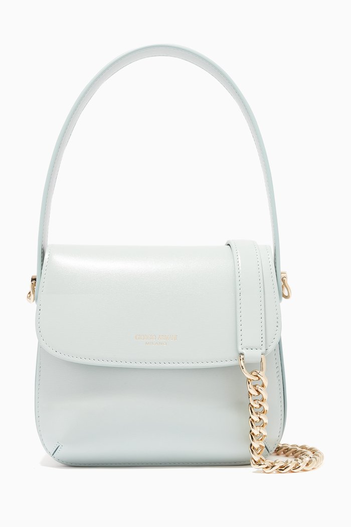 

La Prima Chain Cross-Body Bag in Leather, Green