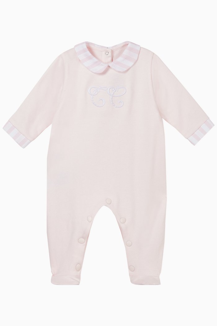 

Striped Cotton Bodysuit, Pink