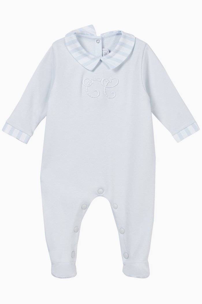 

Striped Cotton Bodysuit, Blue