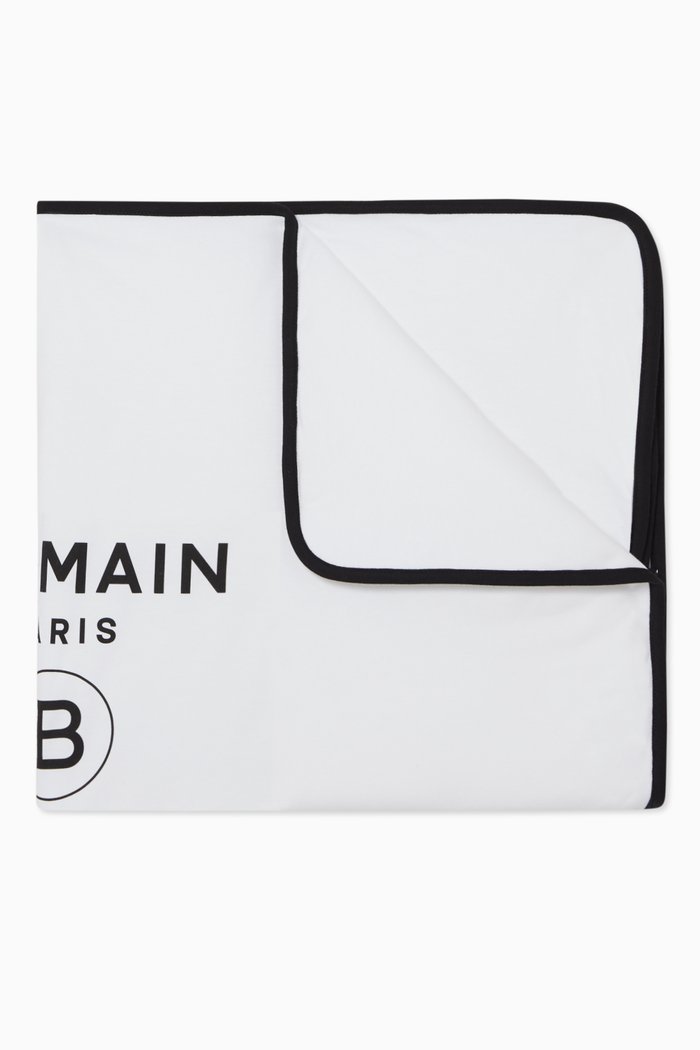 

Logo-Print Cotton Blanket, White