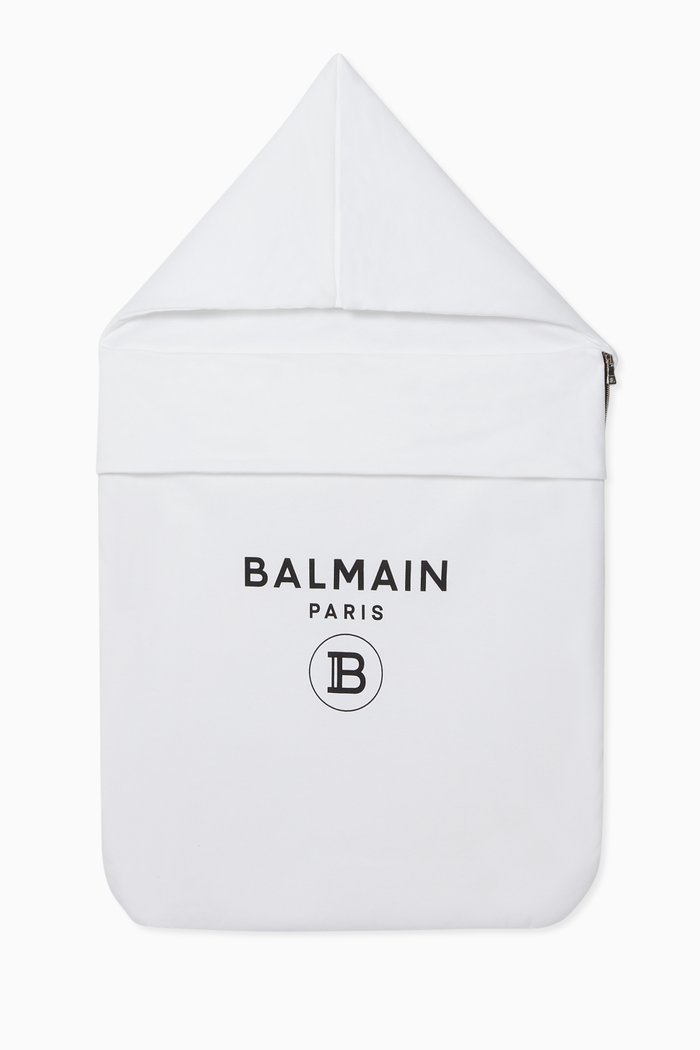 

Logo Print Cotton Sleeping Bag, White