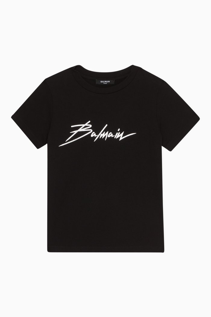 Logo Print Cotton T-Shirt, Black