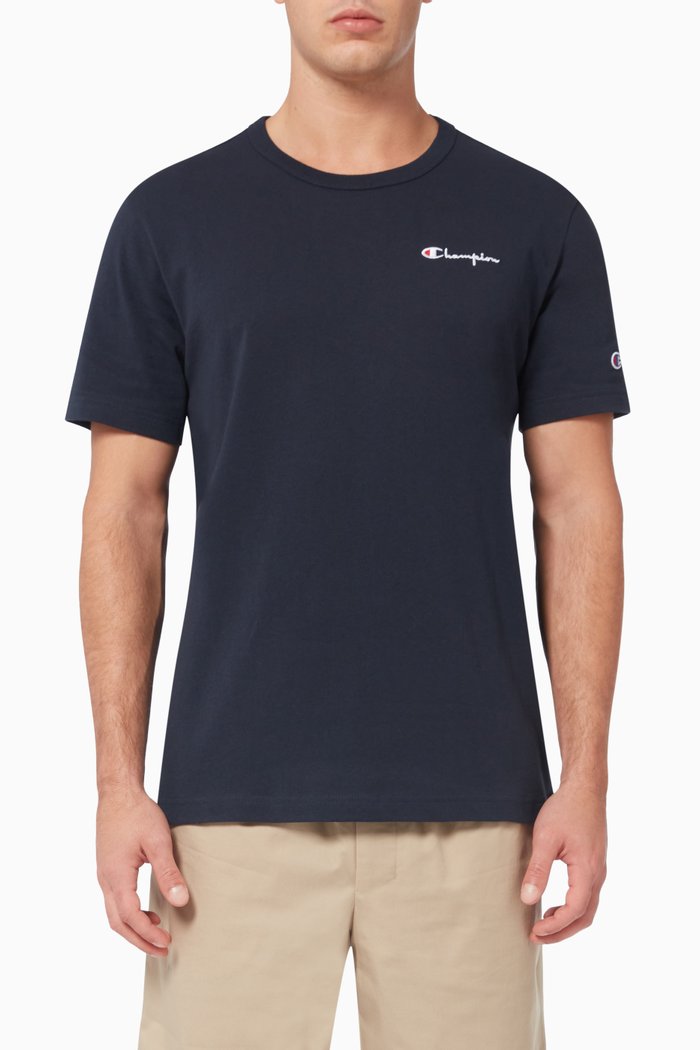 

Embroidered Logo T-Shirt in Cotton, Blue