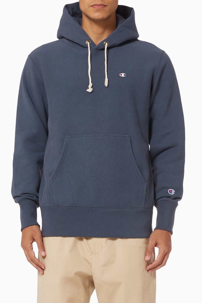 

Small Logo Hoodie in Cotton, Blue