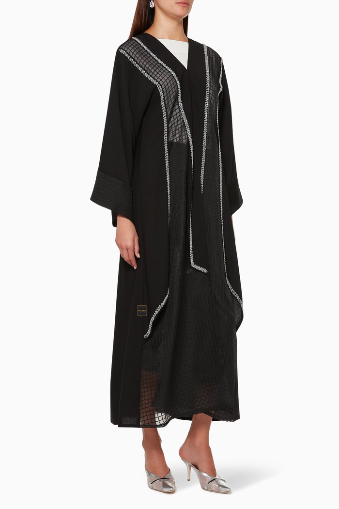 

Bead Embellished Abaya, Black
