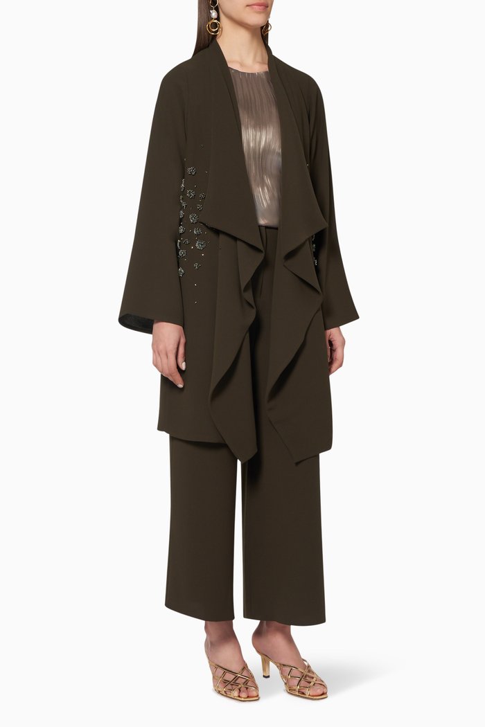 

Embellished Jacket & Pants Set, Green