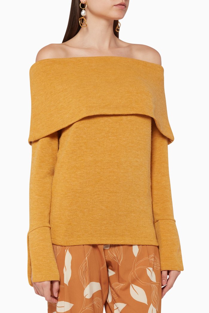

Alfonsina Off-The-Shoulder Sweater, Yellow