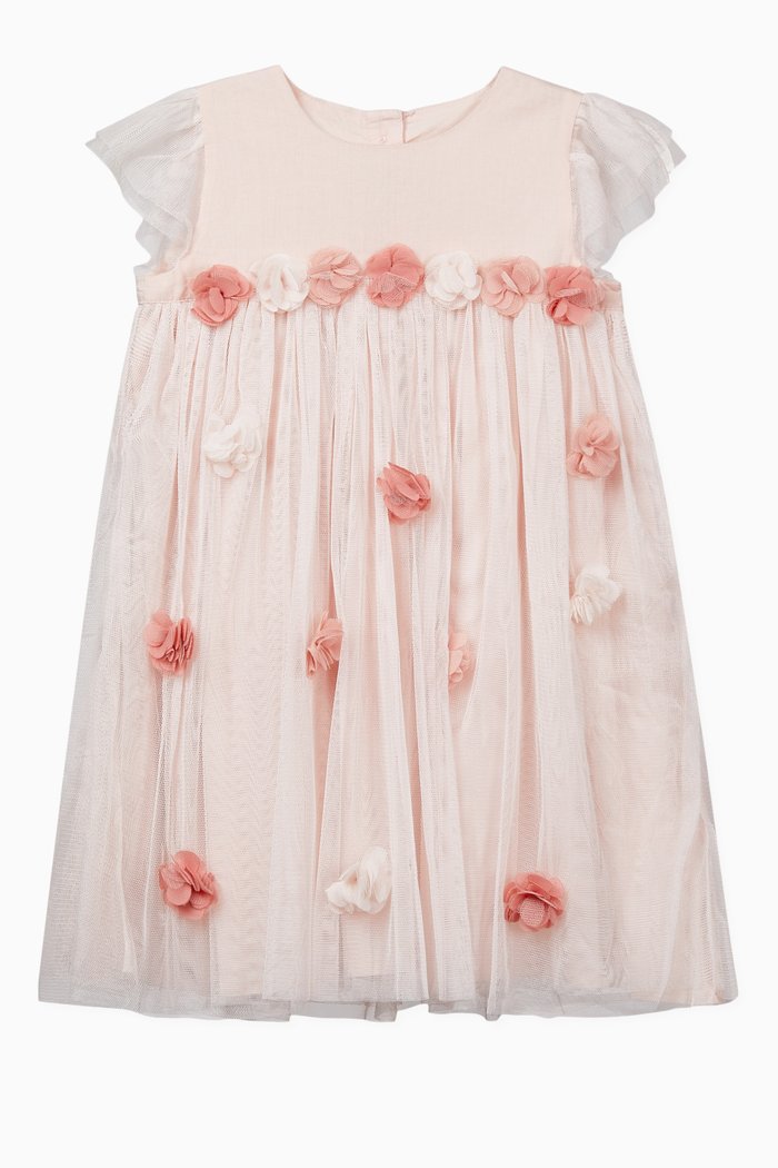 

Lace 3D Floral Dress, Pink