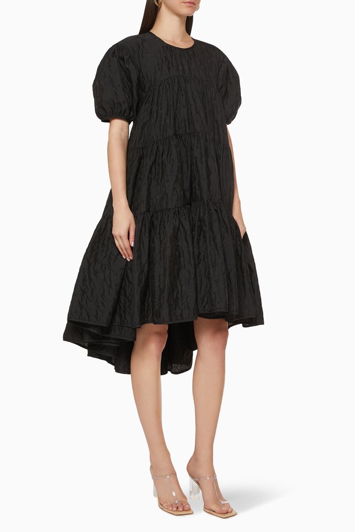

Esme Tiered Cotton Dress, Black