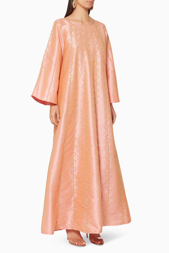 

Embroidered Panel Kaftan, Pink
