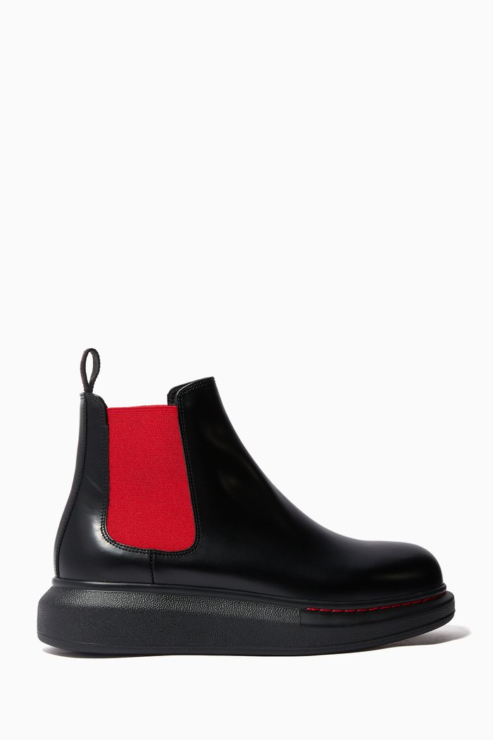 

Hybrid Leather Chelsea Boots, Red