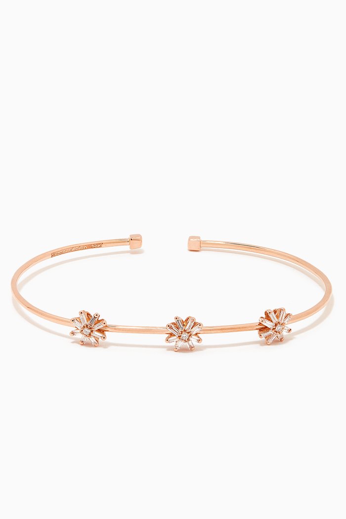 Fireworks Starburst Diamond Bangle, Rose gold