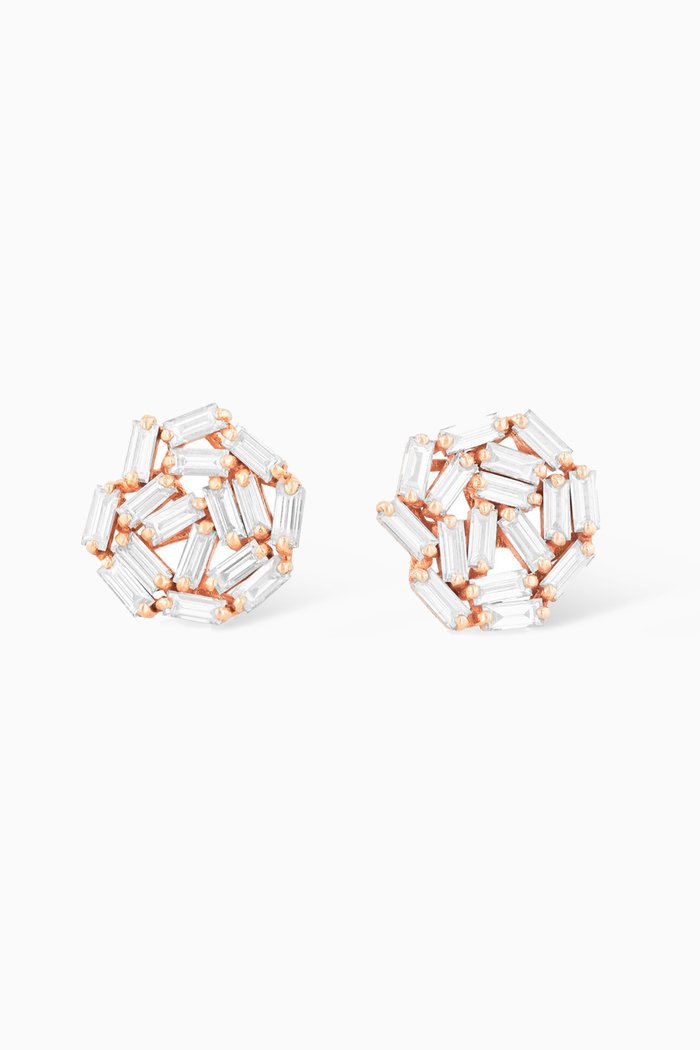 

Fireworks Classic Diamond Round Stud Earrings in 18kt Rose Gold, 10mm