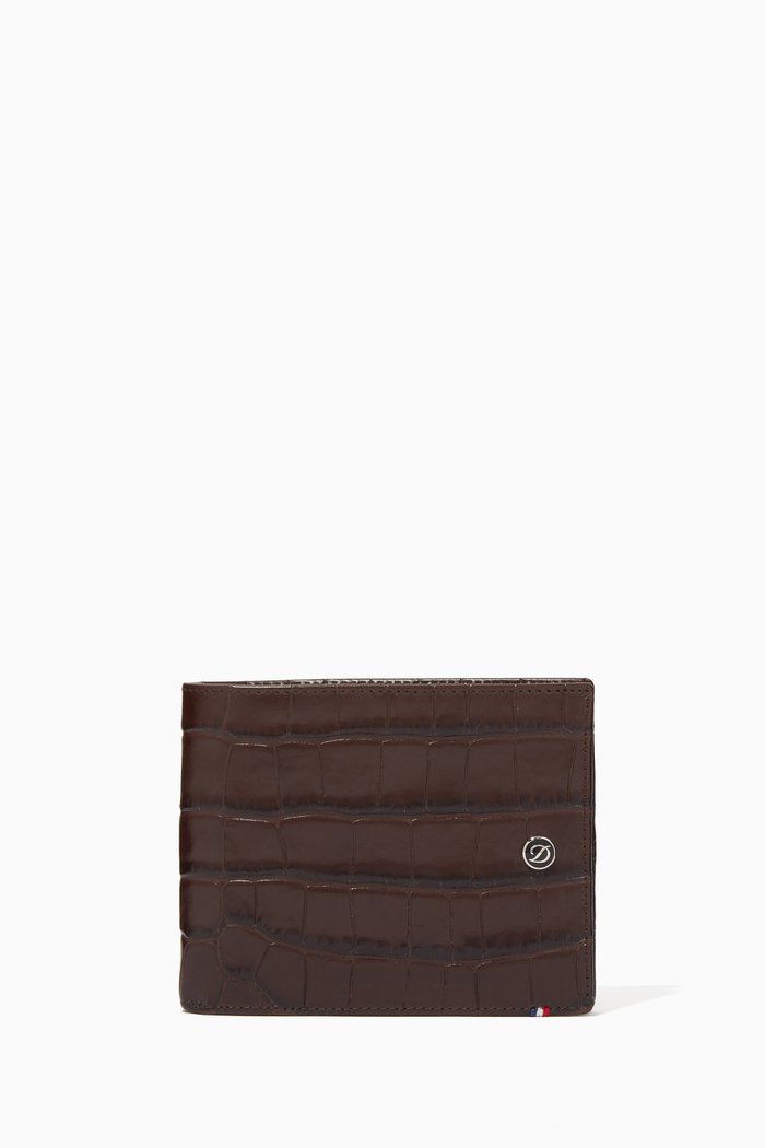 

Croc Dandy Leather Cardholder, Brown