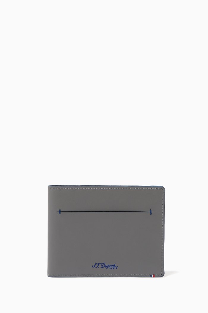 

Line D Billfold Wallet in Leather, Grey
