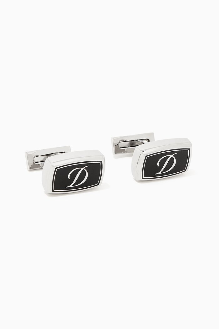 

Label D Stainless Steel Cufflinks, Silver