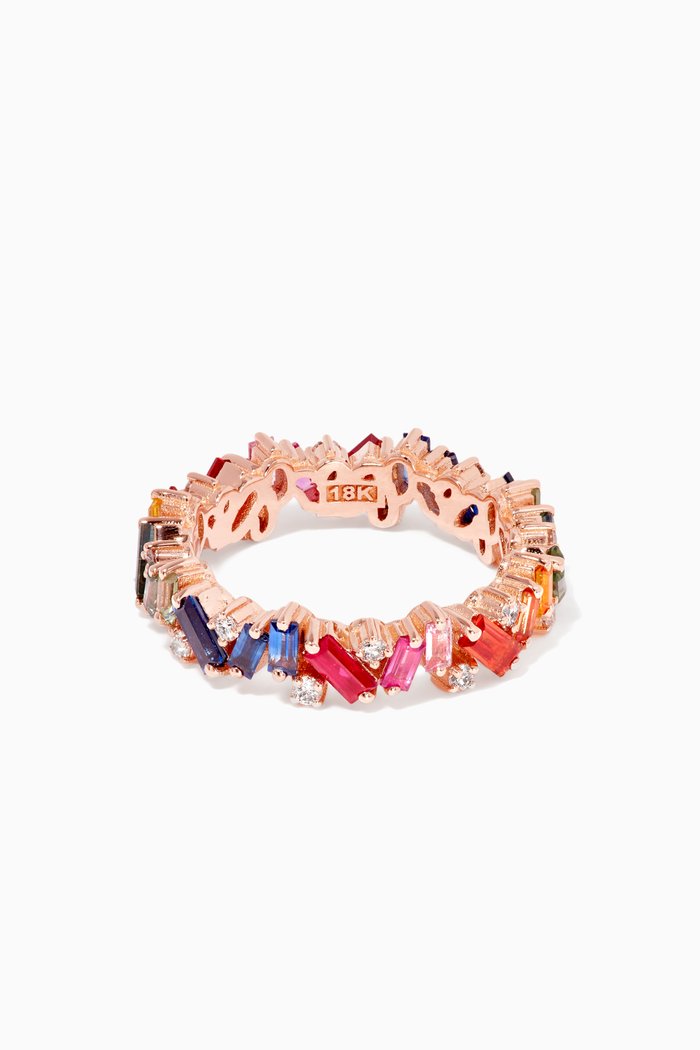 

Firework Rainbow Frenzy Eternity Band, Rose gold